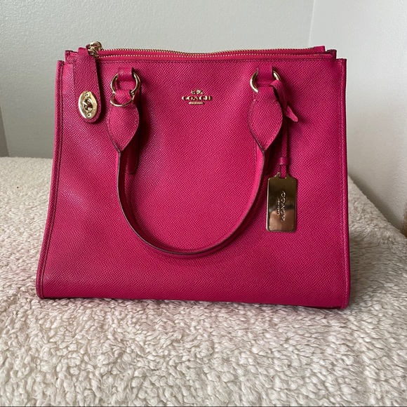 Coach Handbags - COACH Hot Pink Ruby Crosby Carryall Handbag Purse